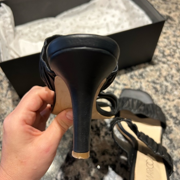 Black Marc Cain Mules with Smocked Straps - size 7.5 - Picture 6 of 8